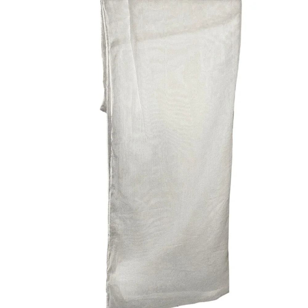 J.Jill White Scarf 100% Cotton Lightweight Rectangular Wrap 20 x 66